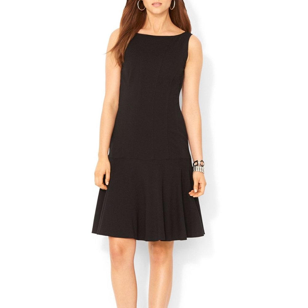 Ralph Lauren Black Drop Waist Dress. Size 6 - Picture 3 of 5